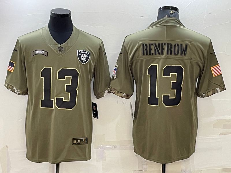 Men's Las Vegas Raiders #13 Hunter Renfrow 2022 Olive Salute To Service Limited Stitched Football Jersey